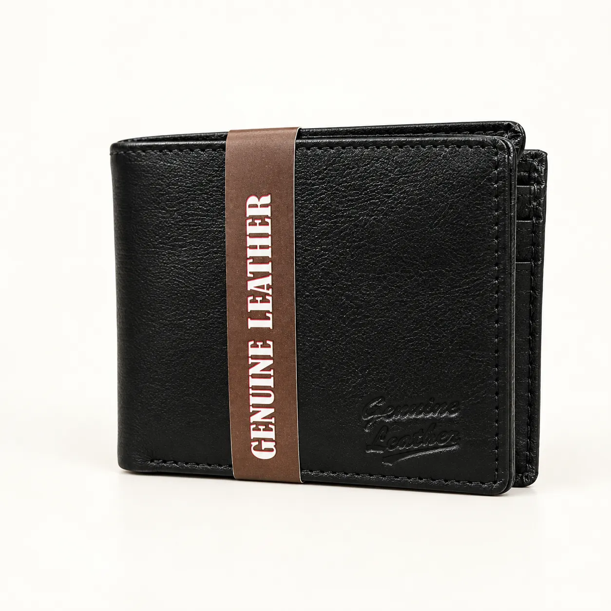Genuine Leather Money Clip Wallet with Slide-Out Card Case